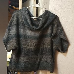 Nine west gray/teal short sleeved cowl neck XL